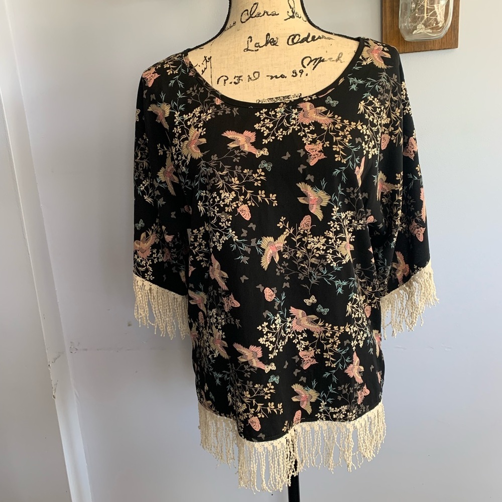 Pink Owl Boho‎ Blouse